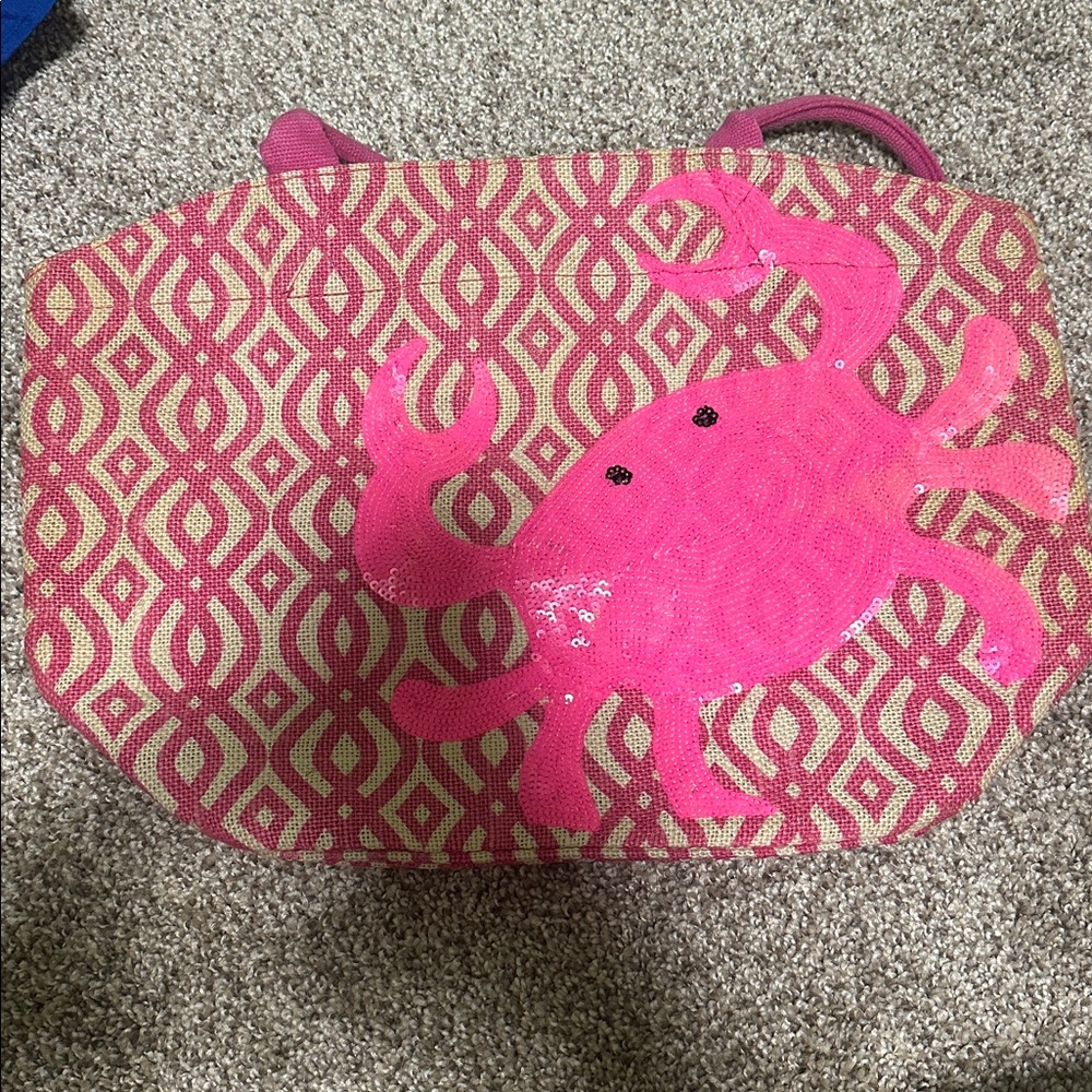 Mud Pie Pink Patterned Tote